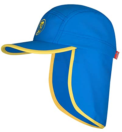 Trollkids Kinder Kappe Troll XT, Glühendes Blau/Trübes Gelb, Größe 2-5 Years; 48-52cm