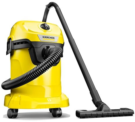 Karcher WD 3 1.628-114.0 Wet and Dry Vacuum Cleaner, Yellow, Compacto