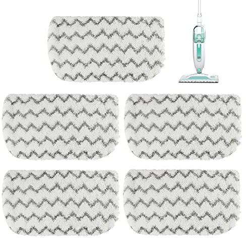 Sgizoku 5 Packs S1000UK Mop Pads For Shark S1000UK S1000A S1000 S1000C S1000WM S1001C Steamer,Dirt Grip Absorbing Refill Compatible with Beldray BEL01097 Steam Cleaner Pad