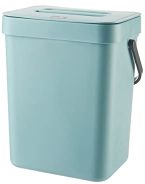 Poubelle d'intérieur Poubelle à Compost pour comptoir de Cuisine à Suspendre Petite Poubelle avec Couvercle sous évier Cuisine Maison Poubelle Cuisine (Blu 5L)