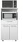 Buyqualia Mueble de Cocina para microondas con Ruedas, aparador Auxiliar en Color Blanco (Alto 118cm / Ancho 61 cm/Fondo 49 cm)