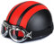 Moto Casque Jet Bol Vintage ECE Homologué Cuir Casque Moto Jet avec Lunettes pour Scooter Chopper Casque De Moto Homme Et Femme Helmets Pilot Retro, Demi-Casque D'Été ( Color : 4 , Size : 54-60CM )