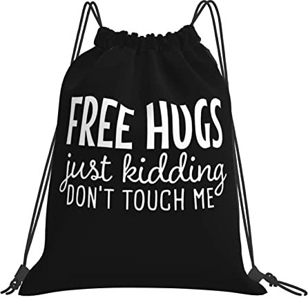 934 Herren Damen Sport Beutel Kostenlose Umarmungen, Nur Ein Scherz, Fass Mich Nicht An Kordelzug Rucksack Hipster Sportsack Mit Kordelzug Turnbeutel Für Turnhalle Yoga Schwimmen
