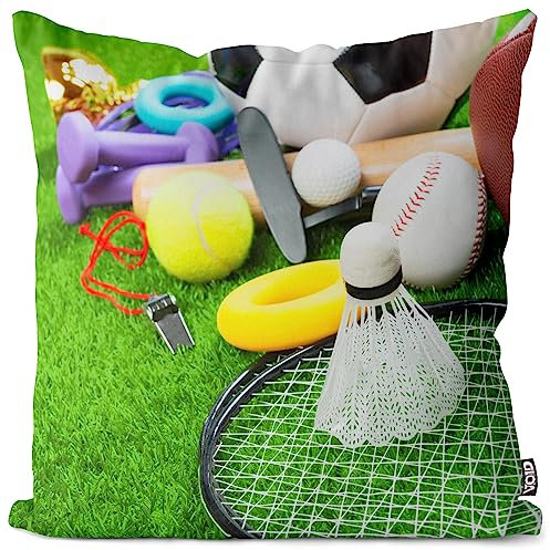 VOID Sport Federball Freizeit Kissenbezug Kissenhülle Polyester wasserfest Outdoor Indoor, Kissen Größe:60 x 60 cm