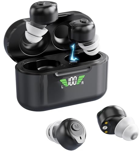 MEDca Rechargeable Bluetooth-Enabled Digital Sound Enhancers - Pair of Personal Audio Amplification Devices with HD LCD Charging Case, Noise Cancellation, and Long Battery Life