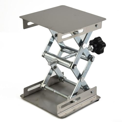 Ascenseur de défonceuse de machines à bois, table élévatrice réglable en acier inoxydable, support manuel de laboratoire de travail du bois, taille compacte et large utilisation