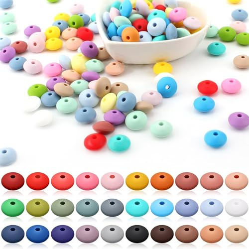 240 Pezzi Perline Piatte in Silicone per la Creazione di Gioielli