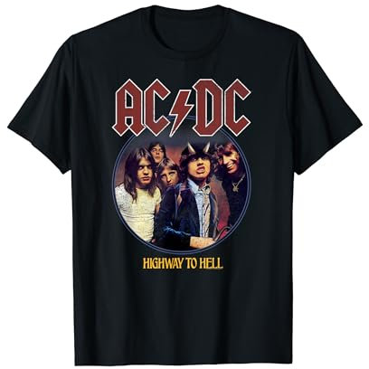 ACDC Highway To Hell Circle Rock Music Band T-Shirt