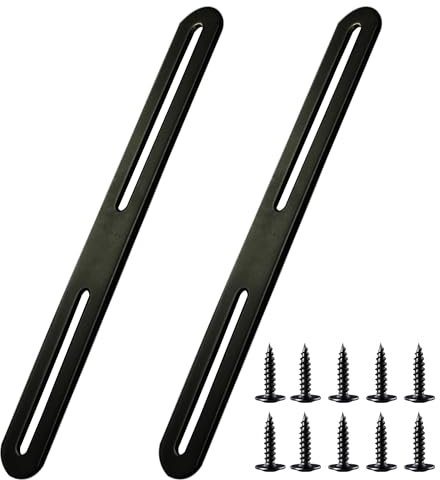 Pattes de Fixations 280 x 24mm Patte de Fixation Noir en Acier Inoxydable Pattes D'assemblage pour Réparation Connexion Fixations Meubles 2PCS (2, 280*24mm)