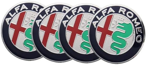 4 Pcs 60mm adesivi coprimozzi coprimozzo Protezione dalla Ruggine centrale emblema adesivi per Alfa Romeo Mito Giulia Giulietta 147 155 156 159 Stelvio auto accessori decorativi,C