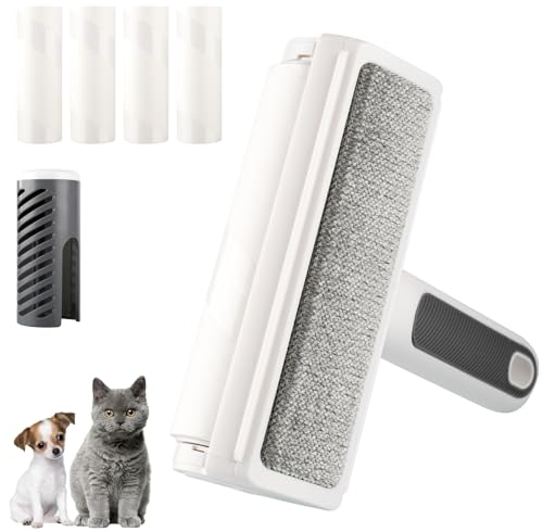 MLMEWT Rimuovi Peli Animali, Spazzola e Rullo Antipelucchi 2 in 1 con 4 Rulli, Rimuovi Peli Riutilizzabile per una pulizia efficace di peli di cane, peli di gatto, pelucchi e polvere su divani