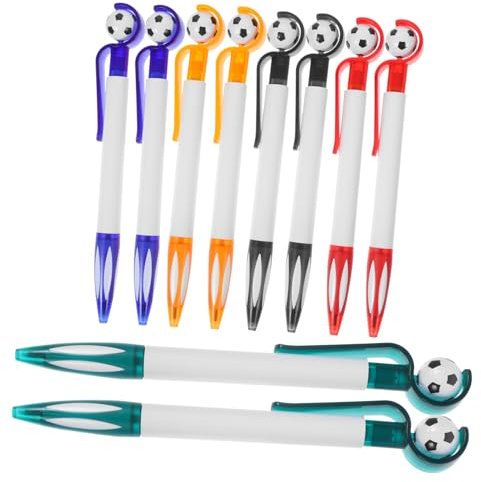 NUOBESTY 10pezzi Penne Sfera Decorative Tema Calcio Pennarelli Divertenti Per Feste Gadget Per Teenagers e Regali Per Compleanni Cancelleria Per Ufficio e Scuola