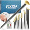 FIXXIA Lot de 50 clous pour tableau avec aide à l'impact - Diamètre : 2 mm - Noir - Avec tête décorative dorée de 6 mm de diamètre - 20, 25, 30, 40, 50 mm - Clous en acier pour photos, clous en béton,