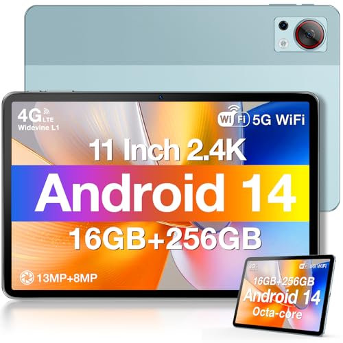 DOOGEE T30S 2025 11'' Android 14 Tablet, 16GB+256GB/1TB TF, Octa-Core, 2.4K Display, 8580mAh, 4G-LTE, Bluetooth 5.0, 13MP+8MP, GPS, Type-C, Metal Body - Blue