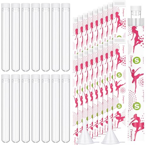 Copkim 38-teiliges Tamponflaschen-Set inklusive Röhrenflaschen für Frauen, Tampon, wiederverwendbare Verpackungen, Trichter für Kreuzfahrt-Events (Sportstil)