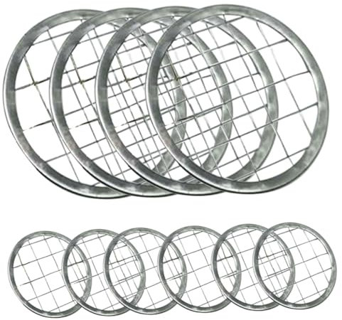 FELTECHELECTR 10 Stück Einmachglas Netzblech Glashalter Gitter Wiederverwendbar Blumengitter Vase Blumengitter Einmachglas Gürtelvase Blumengitter Metall Einmachglas Blumengitter