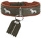 HUNTER Teckel-Halsband MÜNCHEN, Farbe: grün/Cognac, Leder, edle Dackel-Besätze, weich und robust, fellschonend, luxuriös, ökologisch hergestellt, nachhaltig, Made in Germany, Größe: 37