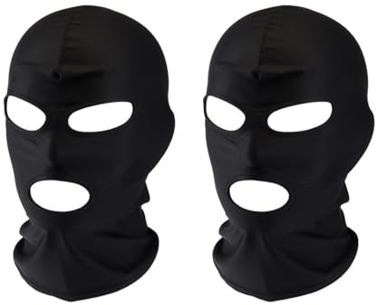 NJCXOLA 2 pcs Balaclava - 3-Loch Airsoft Maske, Motorrad Sturmhaube, Multifunktionsmaske, Skimütze für Motorrad und Fahrrad