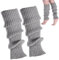 Bein Stulpen Damen, Leg Warmers, Beinstulpen für Kinder, Ballett Stulpen Mädchen Kostüm, Fashion Beinlinge, Winter Beinwärmer Stricken, Vintage Legwarmer (2, Grau)