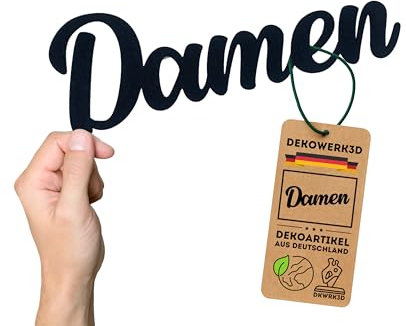 Damen WC Türschild - Badezimmer Deko - Frauen Toilette Schild - Gäste Bad Schilder - Toilettenschild - Türschilder - Aufkleber Toilettentür - Mann & Frau - Türaufkleber aus Kunststoff (M)