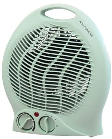 Paluplus Termoventilatore Shabby da bagno 1000-2000 watt, misura 23x13x27 cm, basso consumo, 2 livelli di potenza, scaldino elettrico scaldabagno con funzione Caldo e Freddo -1096F (Verde)