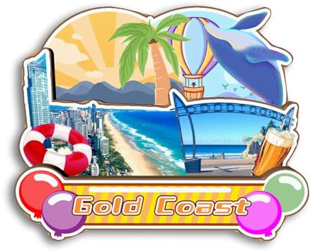 Quwsne Refrigerator Magnet Gold Coast Australia Fridge Magnet City Travel Souvenirs Tourist Gifts 3D Classic Landmarks Handmade Crafts Home Decoration -2758