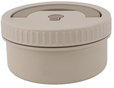 Umami Single Layer Lunch Box, Round Rectangular with Lid, 316 Stainless Steel Microwavable Lunch Box, Insulated Lunch Box with Cutlery for Office, Picnic (Beige)