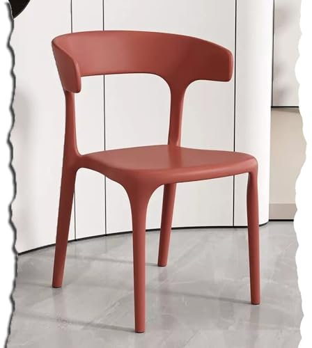 Bunte stapelbare Esszimmerstühle aus Kunststoff, für Garten, Rasen, Bistro, Deck, armlos, Restaurant, Stapelstuhl, Barhocker (rot)