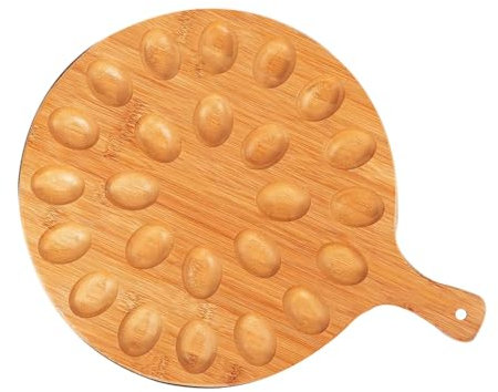 Myhoomowe de Huevos Rellenos - Tabla Redonda Reversible para Cortar y Servir para y Quesos - Bandeja para Pascua
