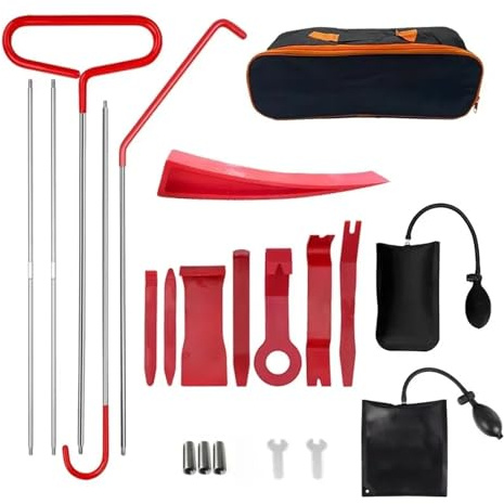 Kit di attrezzi for portiera auto/pompa gonfiabile for apertura finestrini auto, pinze di fissaggio, kit a lunga portata con borsa for il trasporto(22pcs Vacuum cleaner parts)