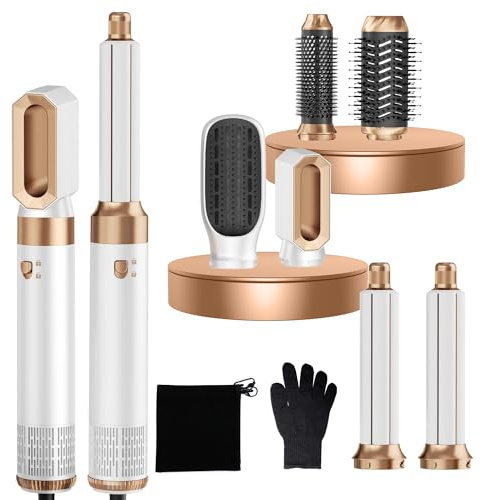 MogaWave Hair Styler Pro Air Styler 6 in 1 Haarstyler, 1000W Rundbürstenföhn, Warmluftbürste, Föhnbürste, Haartrockner, Air Curler, Hairstyler Airstyler Haarstyling Geräte für Alle Haartypen