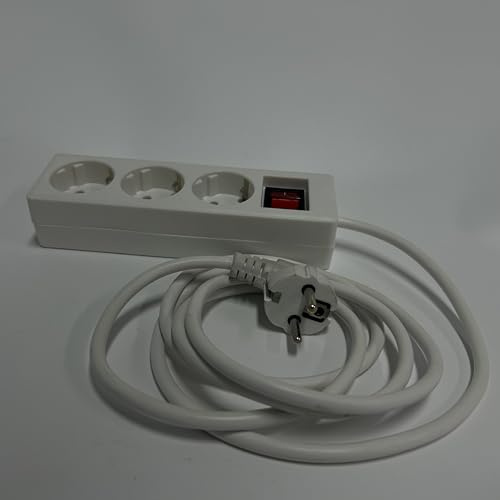 Steckdosenadapter 3680W Steckdosenleiste - Doppelstecker für Steckdose für Büro Küche, Weiß 1PCS