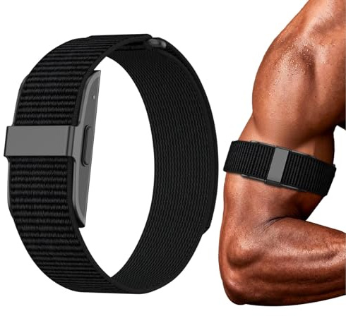GIOPUEY Bizepsband Armband Kompatibel mit Hume Band, Geflochtenes Nylon Bicep Armband [Unisex] elastisch Ersatzarmband - Black