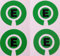 Crown Green Lawn Indoor Bowls Adhesive Lettered Coloured Marker Labels Set of 4 (Green, E)