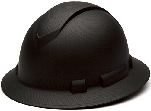 Pyramex Safety Ridgeline Casque rigide à large bord, suspension à cliquet à 4 points, motif graphite noir mat