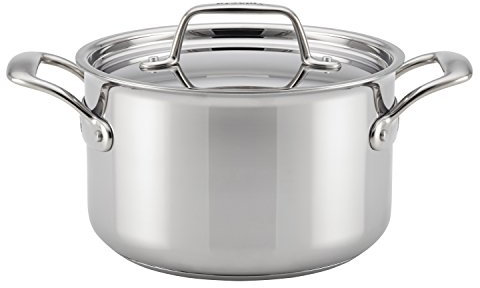 Breville 32067 Thermal Pro Stainless Steel Sauce Pan/Saucepan with Lid, 4 Quart, Silver, 18/8, 3.79 liters