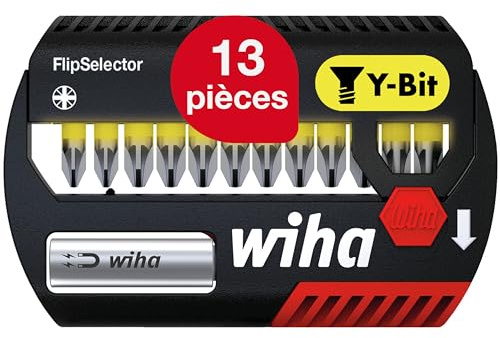 Wiha Bit Set FlipSelector Y-Bit 14-tlg. I 25 mm, TORX 1/4 C6,3 I magnetischer Bithalter I Impact- & Schlaugschrauber geeignet (41828)