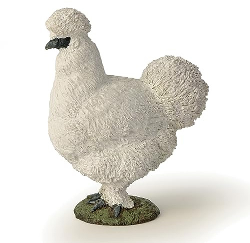 Papo - Realistische Seidenhuhn-Figur - 3 Jahre + - Kollektion Leben auf dem Bauernhof - Lernspiel Bauernhofvögel - Geschenkidee Spielzeug für Mädchen und Jungen