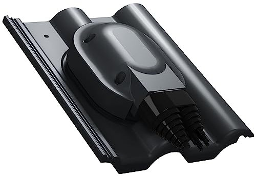 Wasserdichter Solardurchgang Photovoltaik-Dachdurchgang für Braas - Frankfurter, Benders - Mecklenburger, ProDach - Doppelrömer Dachziegel - Solar Dachdurchführung (RAL 9005 - Schwarz)