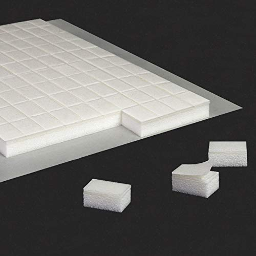 KLEBESHOP24 3D Klebepads | Aus Schaumstoff | Beidseitig stark klebend | Formstabil | Für Bastelarbeiten mit 3D-Effekt | 6 x 10 mm / 3 mm Dicke, 100 Stück