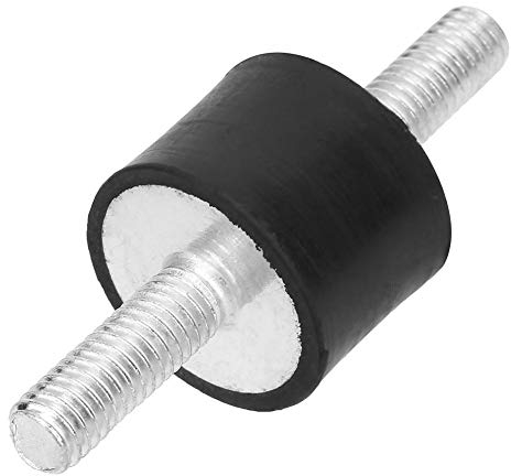 4pcs Gummilager, M6 Gummi Stoßdämpfer zylindrische Anti Vibration Silentblock mit Doppelschraubbolzen für Car Boat Bobbins(VV20*15 M6*18))