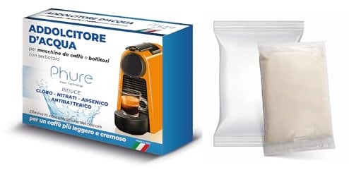 PHURE Addolcitore Acqua Antibatterico Filtro Anticalcare Universale per tutte le Macchine da Caffè e Bollitori, indicato per Nespresso (ADDOLCITORE D'ACQUA)