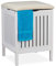 Relaxdays Basket with Seat, Country Style, Laundry Bin, Wood & Fabric, Bathroom Stool HxWxD: 55x41x41 cm, White