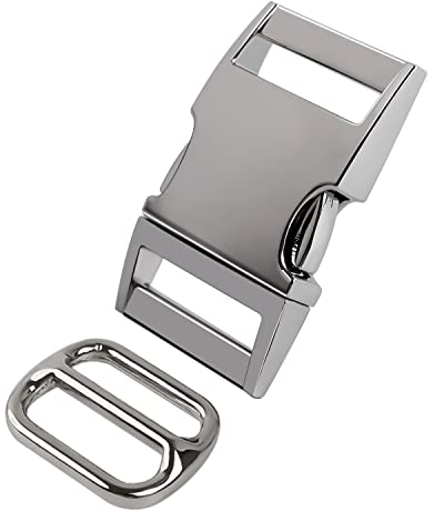 WJUAN 52 mm Steckverschluss Metall und 33 mm Gurtversteller, Metall Schnallen für Bänder und Schnüre mit einer Innenbreite von 24 mm