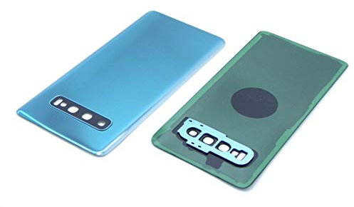 handywest Kompatibel für Samsung Galaxy S10 SM-G973F Akkudeckel Backcover Hosing Cover Ersatz Akkufachdeckel mit Kameraglas Camera Glaß Glas mit Klebefolie Streifen Adhesive Kleber Türkis