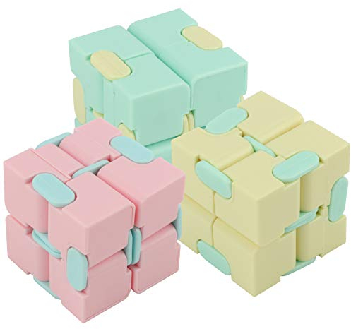 Zerodis 3 Pièces Cube en Plastique Cube Infini Jouet Mat Décompression Jouet Bureau Ménage Jouant pour Adultes Enfants