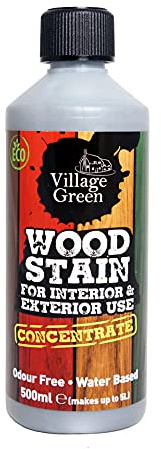 Village Green Wood Stain Concentrate - Water Based, Eco Friendly, Premium Quality (Country Green, 1L)