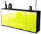 Stil.Zeit Kommode Sideboard, Allard, Korpus anthrazit matt, Front Hochglanz Design Limettengrün, (180x79x35cm), Push to Open Technik & Leichtlaufschienen