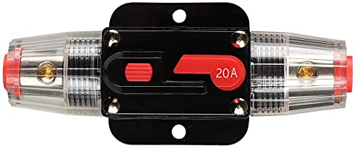 Ruolin Auto Disjoncteur Étanche 20A-125A, Porte-fusible de Disjoncteur DC 12V - 48V Avec Commutateur Manuel De Réinitialisation De Fusible pour Moteur Auto Marine Bateau Vélo Stéréo Audio