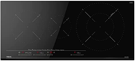 Teka IZC 93320 MST - Placa Inducción de 90 cm, 3 Fuegos, Control Táctil MultiSlider, 8 Funciones, Cristal con Bisel Frontal, Color Cristal Negro